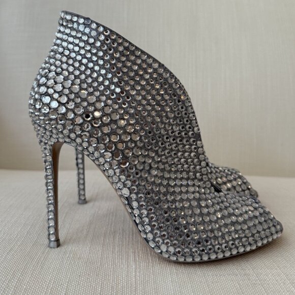 Gianvito Rossi Shoes - Gianvito Rossi Vamp Heels Silver Sequin